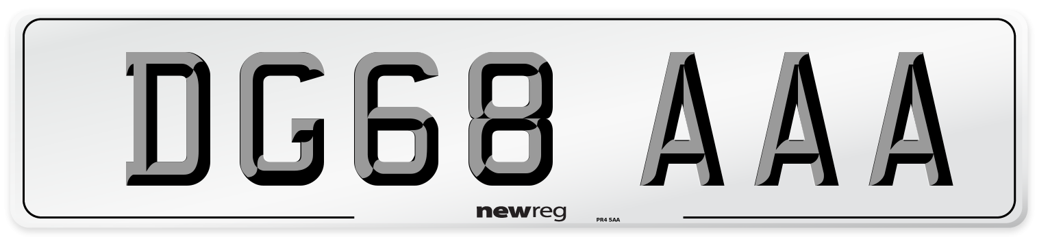 DG68 AAA Number Plate from New Reg